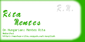 rita mentes business card